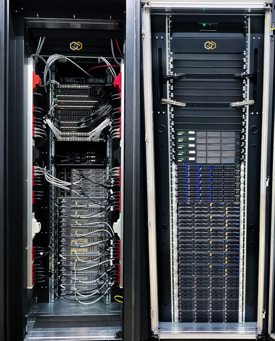 An image of the SCS hardware landscape rack